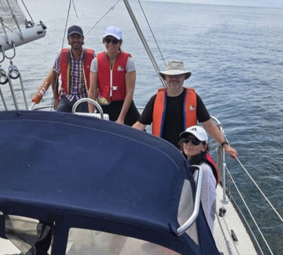 On the lake under sail